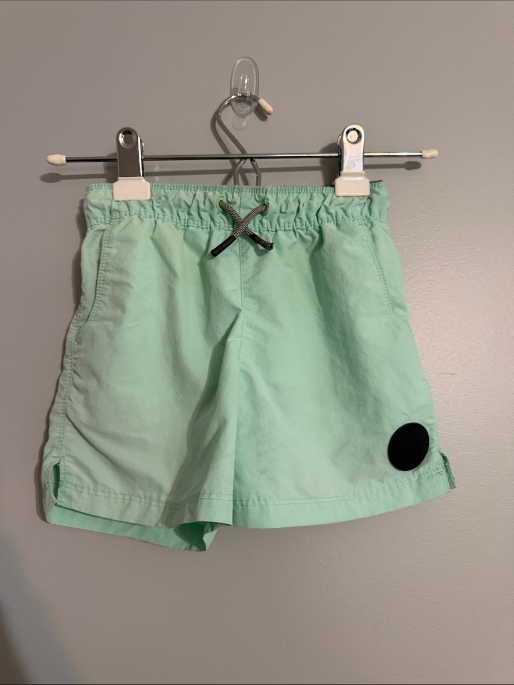 Kids Mint Green Elastic Waist Swim Shorts